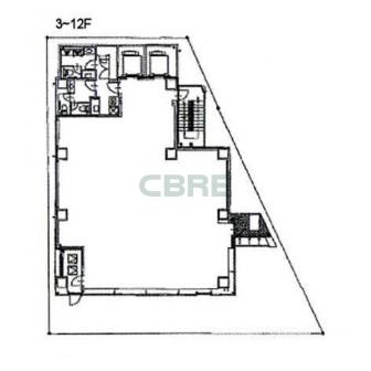 3階〜12階 平面図