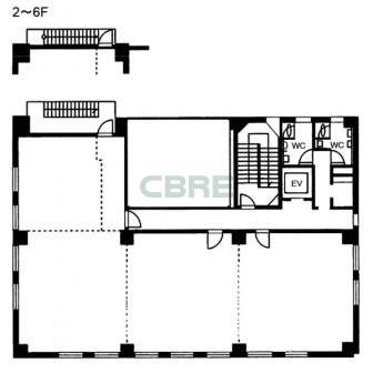2階〜6階 平面図