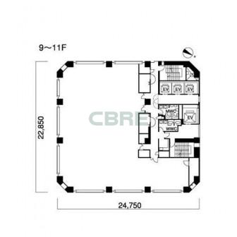 9階〜11階 平面図