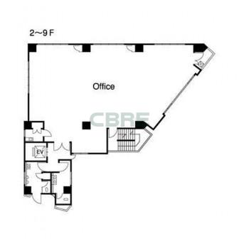 2階〜9階 平面図