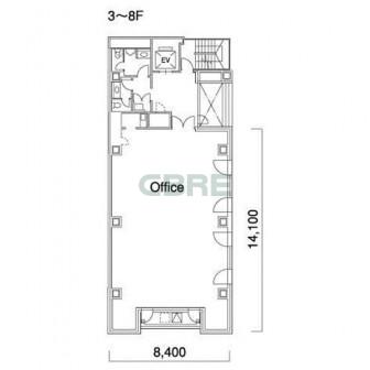 3階〜8階 平面図