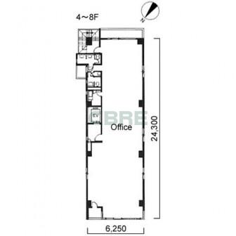 4階〜8階 平面図