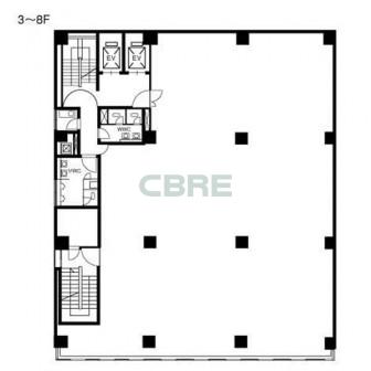 3階〜8階 平面図