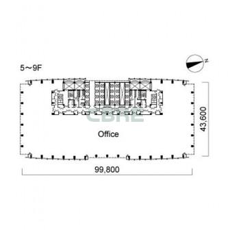 5階〜9階 平面図