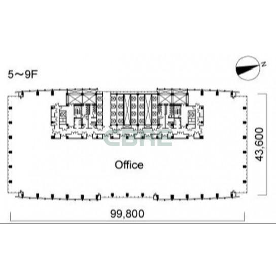 5階〜9階 平面図