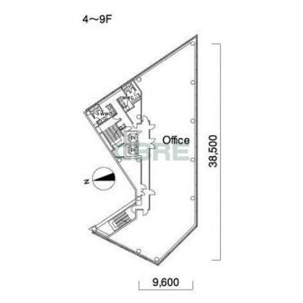 4階〜9階 平面図