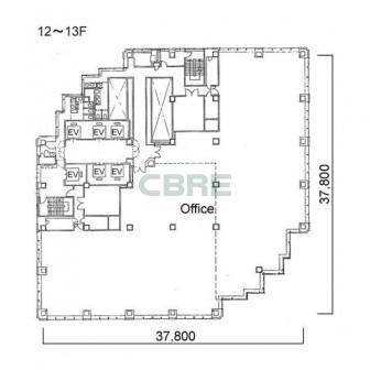 12階〜13階 平面図