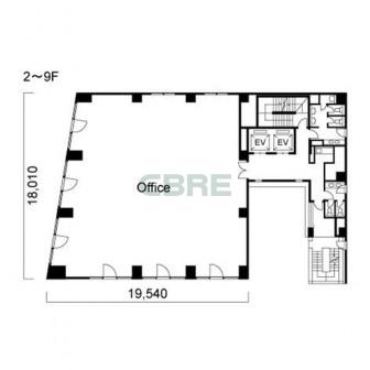 2階〜9階 平面図