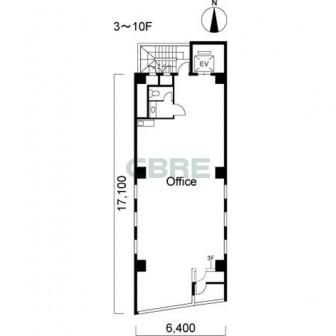 3階〜10階 平面図