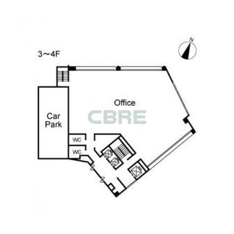 3階〜4階 平面図