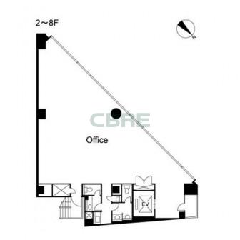 2階〜8階 平面図