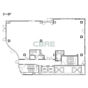 3階〜8階 平面図
