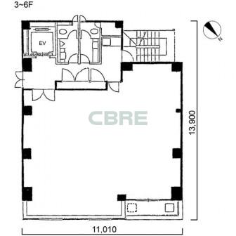 3階〜6階 平面図