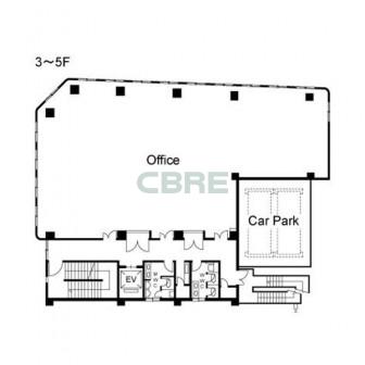 3階〜5階 平面図