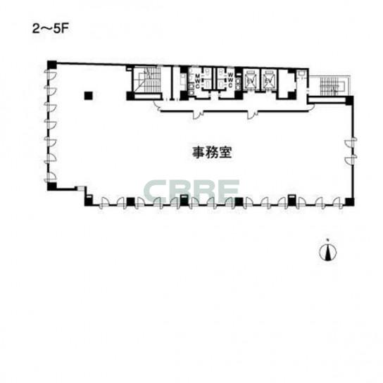2階〜5階 平面図