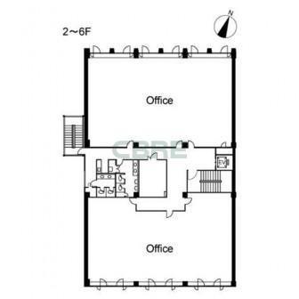 2階〜6階 平面図