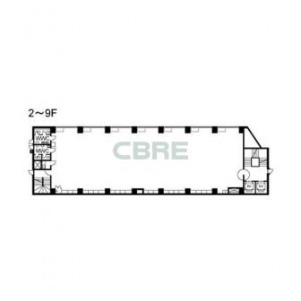 2階〜9階 平面図