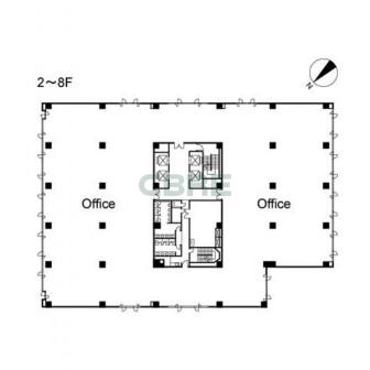 2階〜8階 平面図