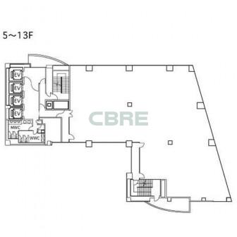 5階〜13階 平面図