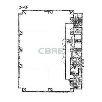2階〜8階 平面図
