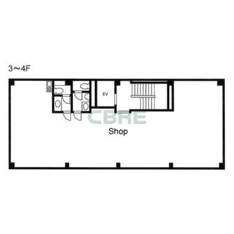 3階〜4階 平面図