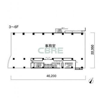 3階〜6階 平面図