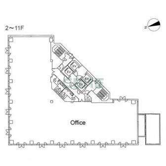 2階〜11階 平面図