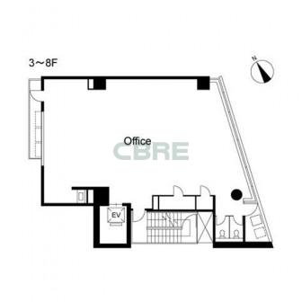 3階〜8階 平面図