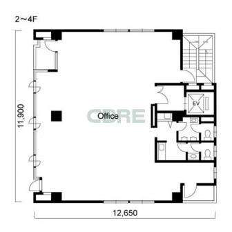 2階〜4階 平面図