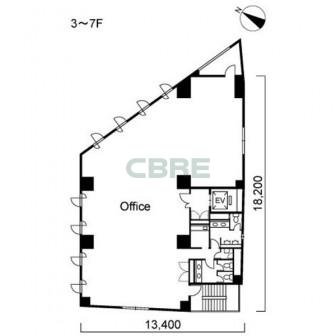 3階〜7階 平面図