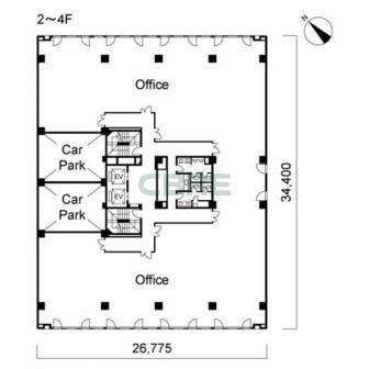 2階〜4階 平面図