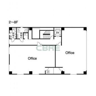 2階〜8階 平面図