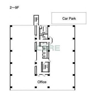 2階〜9階 平面図
