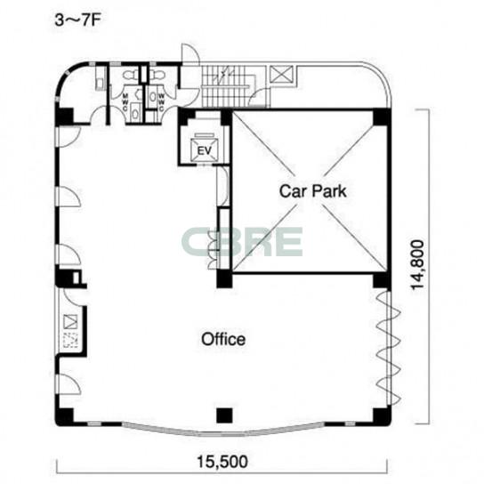 3階〜7階 平面図