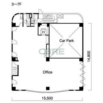 3階〜7階 平面図
