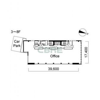 3階〜8階 平面図