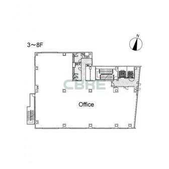 3階〜8階 平面図