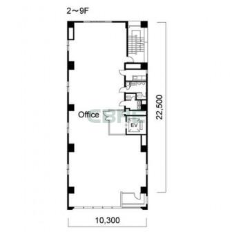 2階〜9階 平面図