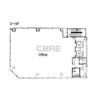 2階〜9階 平面図