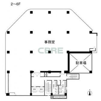 2階〜6階 平面図