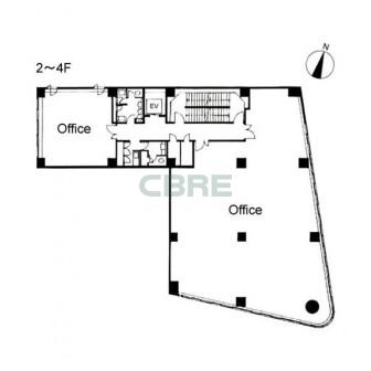 2階〜4階 平面図
