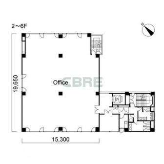 2階〜6階 平面図