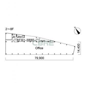 2階〜8階 平面図