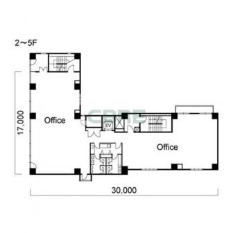 2階〜5階 平面図
