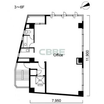 3階〜6階 平面図