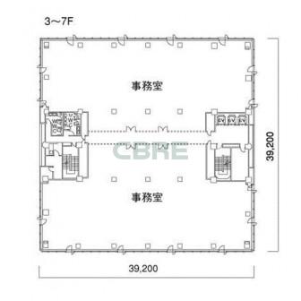3階〜7階 平面図