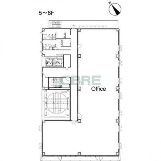 5階〜8階 平面図