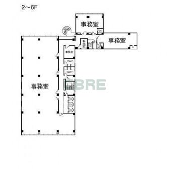 2階〜6階 平面図