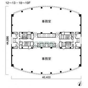 18階〜19階 平面図