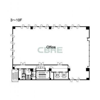 3階〜10階 平面図